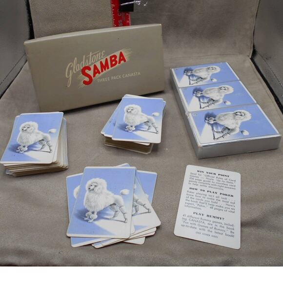 Gladstone Samba Three Pack Canasta Set Poodle Cards Incomplete Please Read Desc - Picture 2 of 5